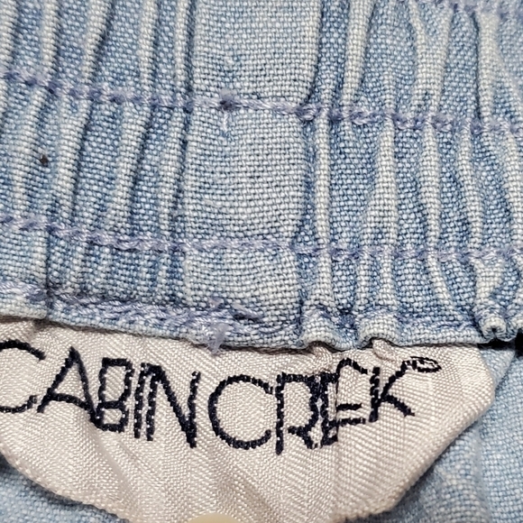 Vintage Cabin Creek Boho Light Wash High Waisted Pleated Button Chambray Skirt - Picture 11 of 11